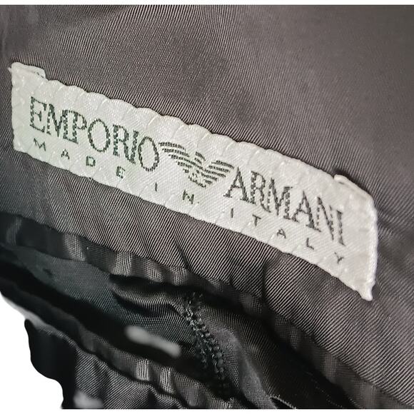 Emporio Armani Made in Italy Black Wool Blazer Jacket 14 (IT 48) Shoulder Pads - Picture 10 of 11